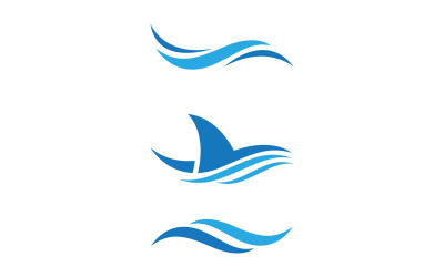 Illustrazione vettoriale del logo liquido dell&amp;#39;onda d&amp;#39;acqua V1.80