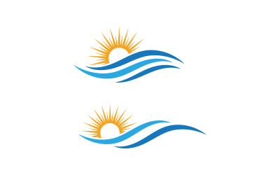 Illustrazione vettoriale del logo liquido dell&amp;#39;onda d&amp;#39;acqua V1.84