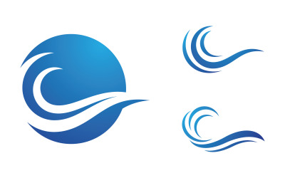 Illustrazione vettoriale del logo liquido dell&amp;#39;onda d&amp;#39;acqua V1.94