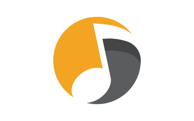 Modèle de conception d&amp;#39;illustration vectorielle de logo d&amp;#39;icône de note de musique v.6