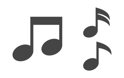 Modèle de conception d&amp;#39;illustration vectorielle de logo d&amp;#39;icône de note de musique v.8