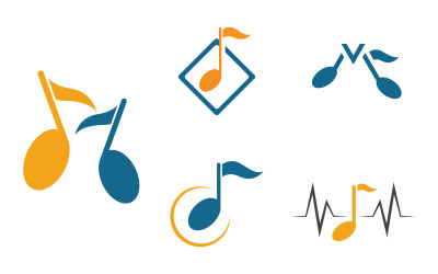 Musiknoten-Symbol-Logo, Vektorgrafik-Design-Vorlage v.2