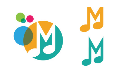 Musiknoten-Symbol-Logo, Vektorgrafik-Design-Vorlage v.4