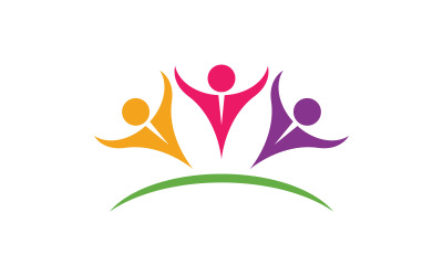 Netzwerk von Human Care-Gruppen und soziales Logodesign v.47