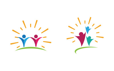 Netzwerk von Human Care-Gruppen und soziales Logodesign v.49