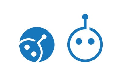 Cute Robot icon logo illustration design template v.2