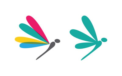 Dragonfly icon logo illustration design Template v.4