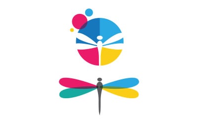Dragonfly icon logo illustration design Template v.5