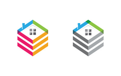 Home Industrial Property Konzept Symbol Logo Illustration vv.181