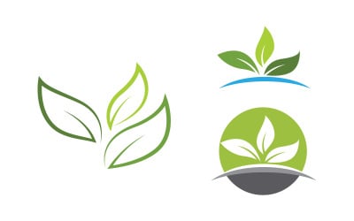 Illustrazione del logo del concetto vegano di ecologia foglia natura v.118