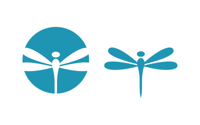 Illustrazione del logo dell&amp;#39;icona della libellula, modello di progettazione v.2
