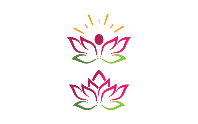 Lotus çiçeği Logo Güzellik Salonu Kozmetik cilt bakımı vektör simgesi tasarımı v.90