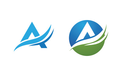 Modello di progettazione del concetto aziendale del logo della lettera A v.95