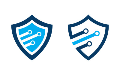 Modello di progettazione del logo dell&amp;#39;icona moderna del circuito tecnologico v.21