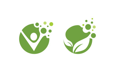 Naturblattökologie veganes Konzept Logo-Illustration v.111