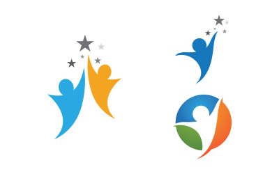 Sağlıklı yaşam İnsan karakteri logo işareti illüstrasyonu v.246