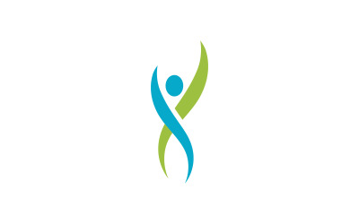 Sağlıklı yaşam İnsan karakteri logo işareti illüstrasyonu v.248
