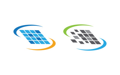 Solar-Grünenergie-Strom Vektor-Symbol-Design-Illustration v.2