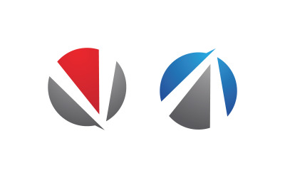 Szablon projektu koncepcji biznesowej logo litery A v.92