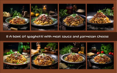 Et soslu ve parmesan peynirli bir kase spagetti