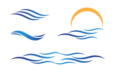 Fala wodna ciecz wektor Logo ilustracja projekt V1.95