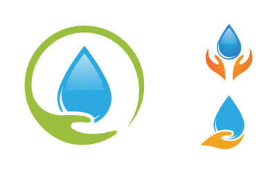 Illustrazione vettoriale del modello di logo idraulico a goccia d&amp;#39;acqua v.91