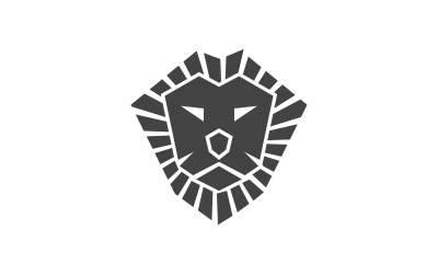 Modèle de conception de logo d&amp;#39;icône de tête de lion v.1