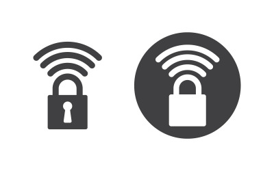 Wifi internet Bağlantısı konsept simgesi logo illüstrasyon tasarımı v.6