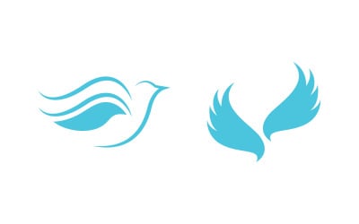 Bird dove icon logo design vector illustration template v.12