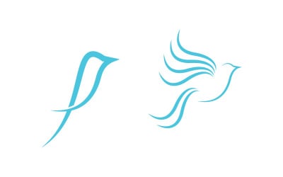 Bird dove icon logo design vector illustration template v.13