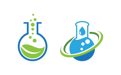 Diseño de ilustración vectorial de plantilla de logotipo de laboratorio médico de salud v.2