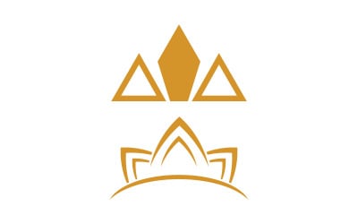 Modello di logo della corona di bellezza del re icona vettoriale v.7
