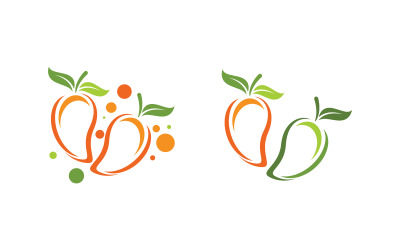 Plantilla de icono vectorial de diseño de logotipo de fruta fresca de mango v.7