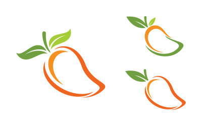 Projekt logo świeżego owocu mango Ikona wektorowa Szablon v.5