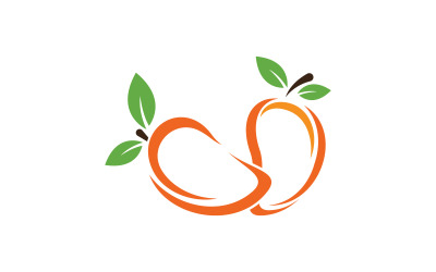 Projekt logo świeżego owocu mango Ikona wektorowa Szablon v.6