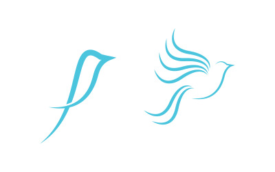 Ptak gołąb ikona logo projekt wektor ilustracja szablon v.13