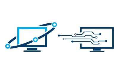 Service TV Vector icon logo design illustration Template v.2