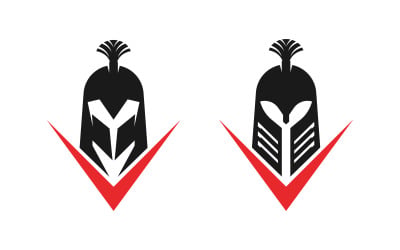 Spartan helmet vector icon illustration design template v.15
