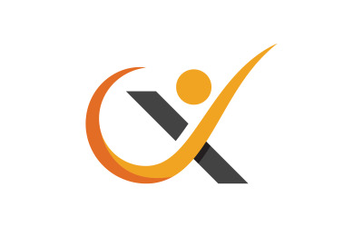 X Harfli Marka Tasarımı Logo Şablonu simge çizimi v.11