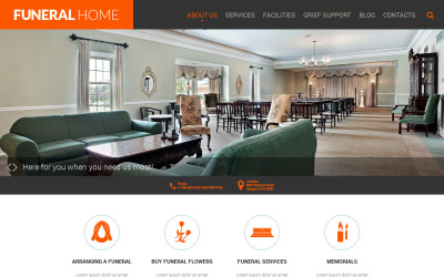 Begravningstjänster Responsive webbplats mall