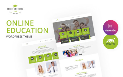 Middelbare school - Online onderwijs Elementor WordPress-thema