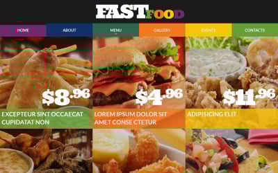 Modelo de site responsivo de restaurante de fast food