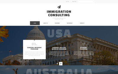 Plantilla de sitio web adaptable de consultoría de inmigración