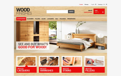 PrestaShop téma s povrchovou úpravou dřeva
