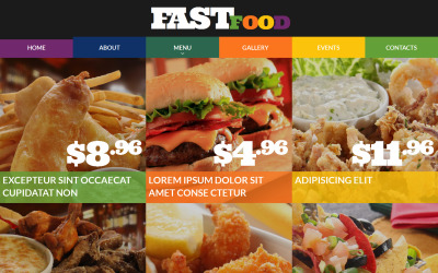 Responsieve websitesjabloon voor fastfoodrestaurants