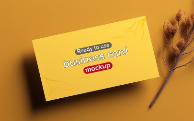 Clean and Minimalist Horizontal Business Card Mockup - Business Card Mockup with Lanyard