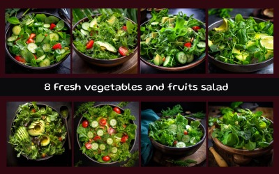 Frischer Gemüse- und Obstsalat
