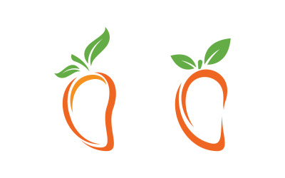 Mango taze meyve logo tasarımı Vektör simgesi Şablonu vv.4