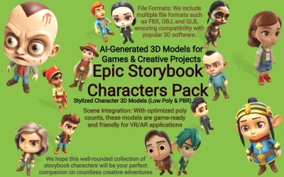 Pacchetto personaggi di Epic Storybook, modello 3D