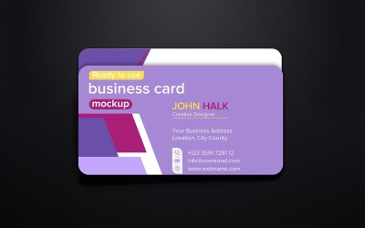 Professional Business Card Mockup with Modern Design- Colorful Minimalist Business Card PSD Template